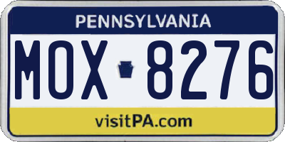 PA license plate MOX8276
