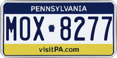 PA license plate MOX8277