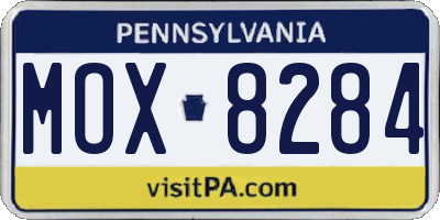 PA license plate MOX8284