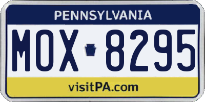 PA license plate MOX8295