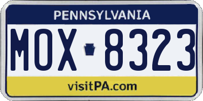 PA license plate MOX8323