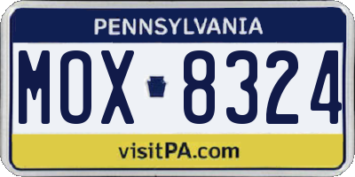 PA license plate MOX8324