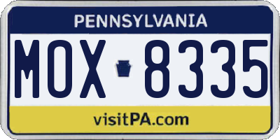 PA license plate MOX8335