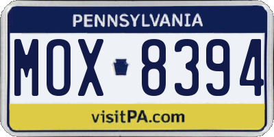 PA license plate MOX8394