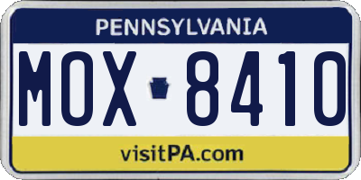 PA license plate MOX8410