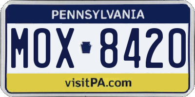 PA license plate MOX8420