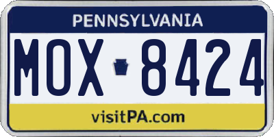 PA license plate MOX8424