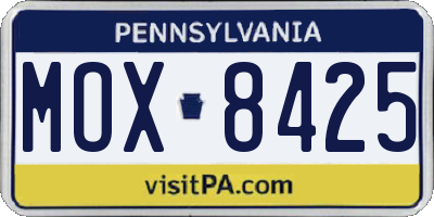 PA license plate MOX8425