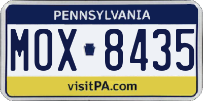 PA license plate MOX8435