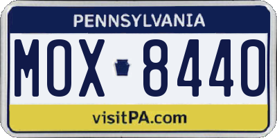 PA license plate MOX8440