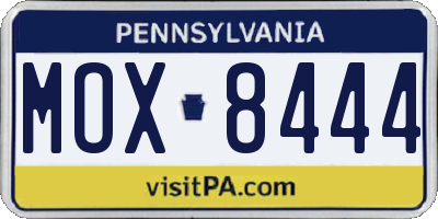 PA license plate MOX8444