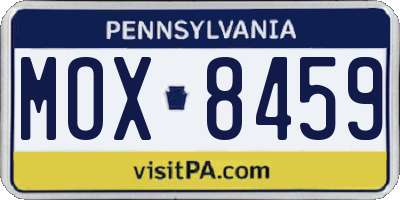 PA license plate MOX8459