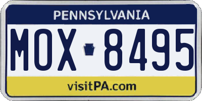 PA license plate MOX8495