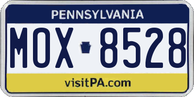 PA license plate MOX8528