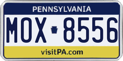PA license plate MOX8556