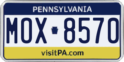 PA license plate MOX8570