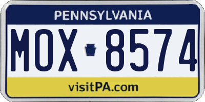 PA license plate MOX8574