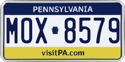 PA license plate MOX8579