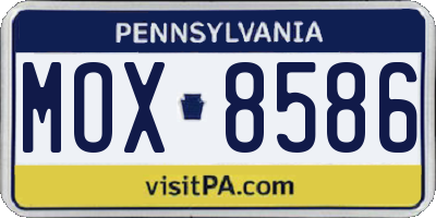 PA license plate MOX8586