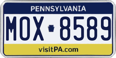 PA license plate MOX8589