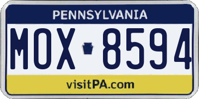 PA license plate MOX8594