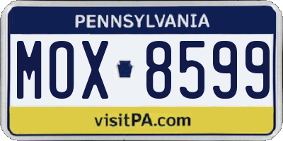 PA license plate MOX8599