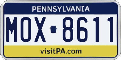 PA license plate MOX8611