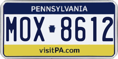 PA license plate MOX8612