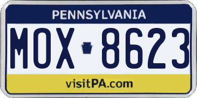 PA license plate MOX8623