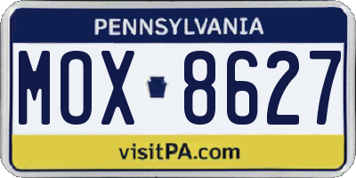 PA license plate MOX8627