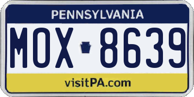 PA license plate MOX8639