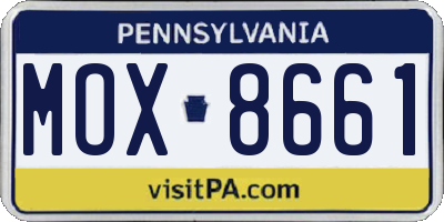 PA license plate MOX8661