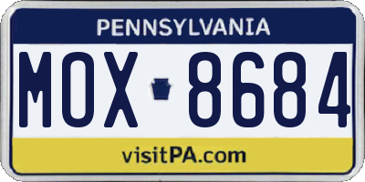 PA license plate MOX8684