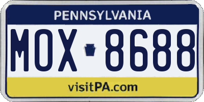 PA license plate MOX8688