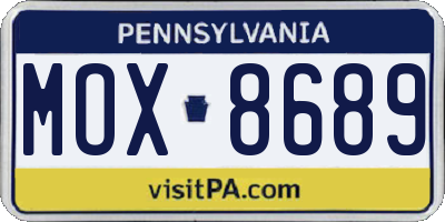 PA license plate MOX8689