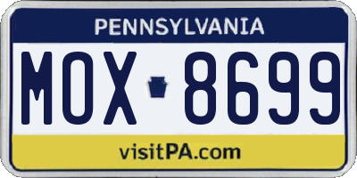 PA license plate MOX8699