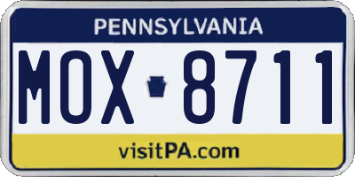 PA license plate MOX8711