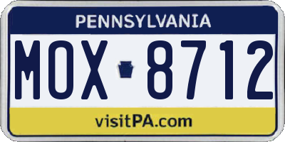 PA license plate MOX8712