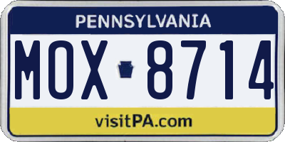 PA license plate MOX8714