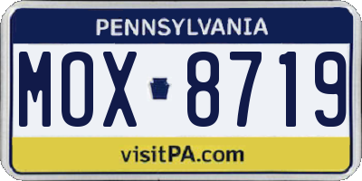 PA license plate MOX8719