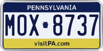 PA license plate MOX8737