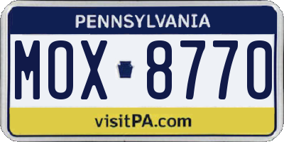 PA license plate MOX8770