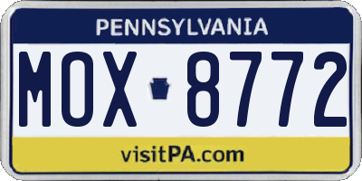 PA license plate MOX8772