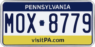 PA license plate MOX8779