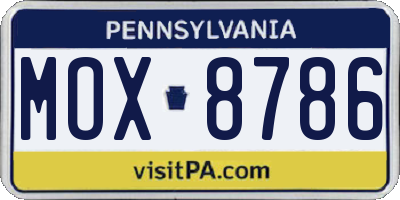 PA license plate MOX8786