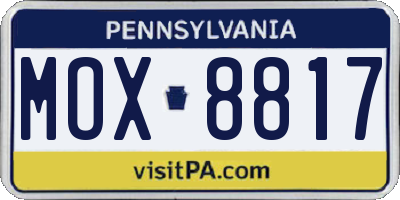 PA license plate MOX8817