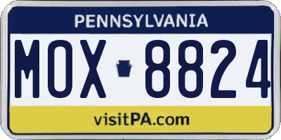 PA license plate MOX8824