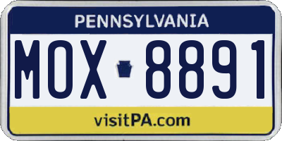 PA license plate MOX8891