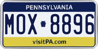PA license plate MOX8896