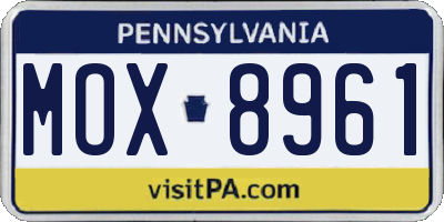 PA license plate MOX8961